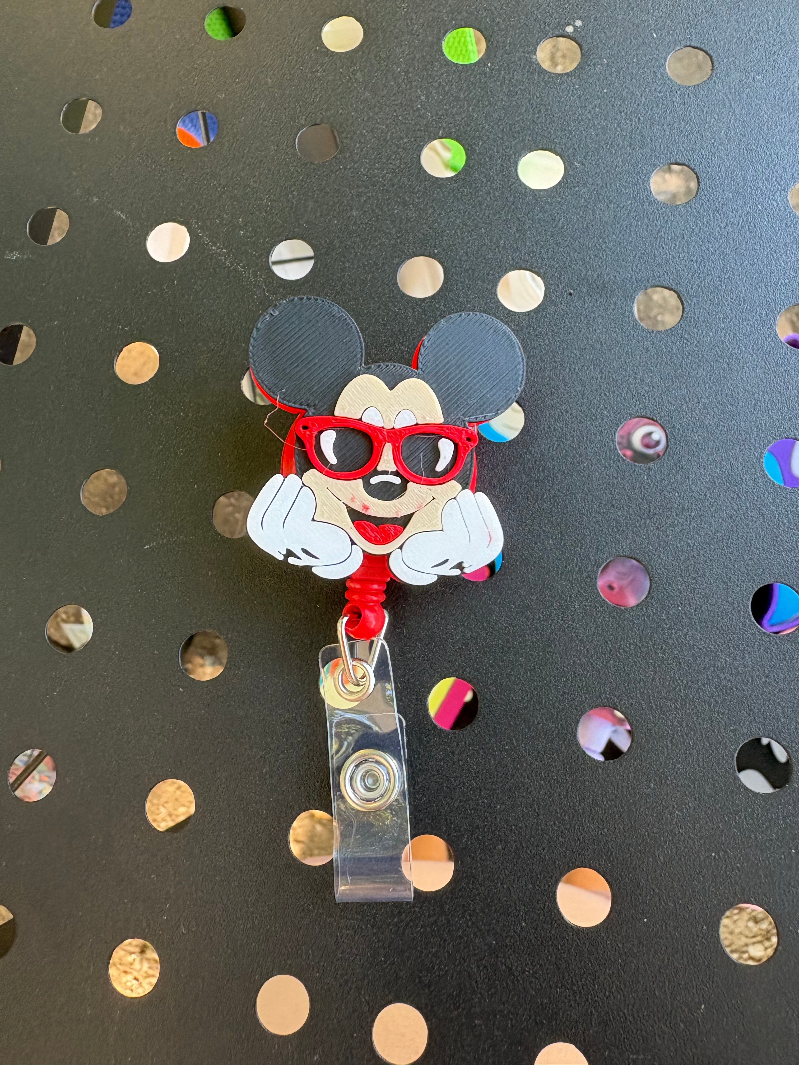 Mickey Glasses Badge Reel