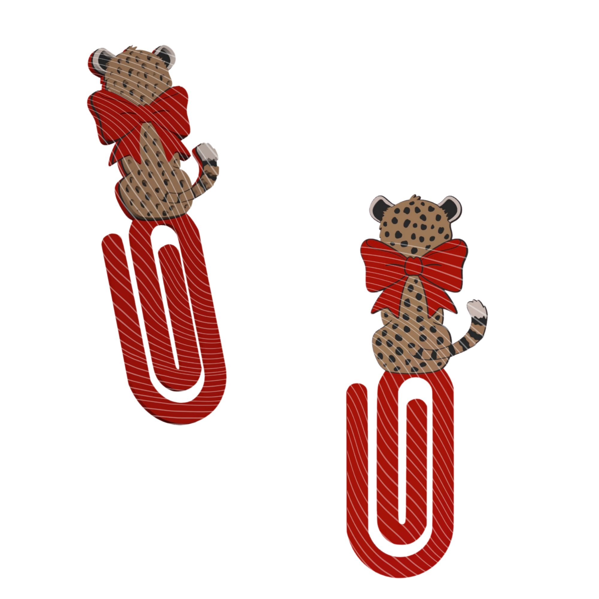 Cheetah Bow ( Pink & Red )