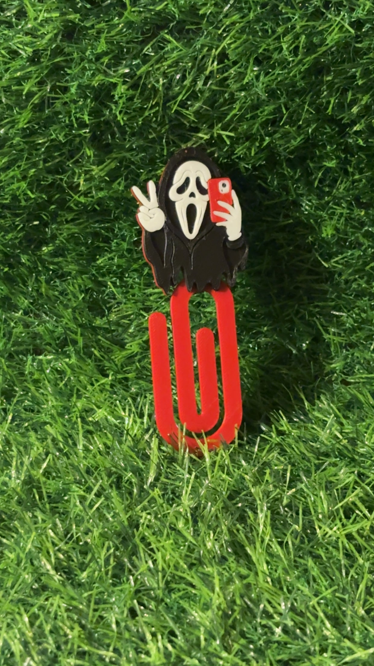 Ghost Face Peace Sign Bookmark