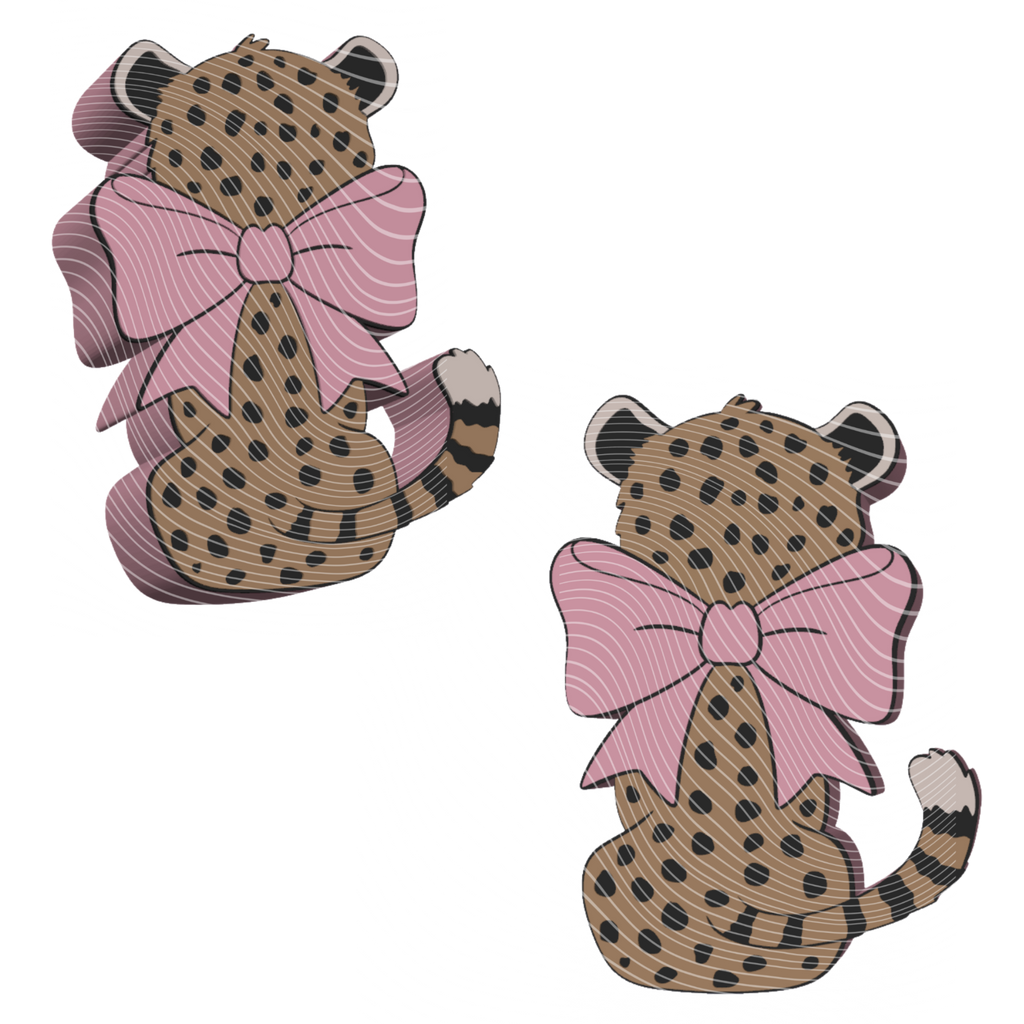Cheetah Bow ( Pink & Red )