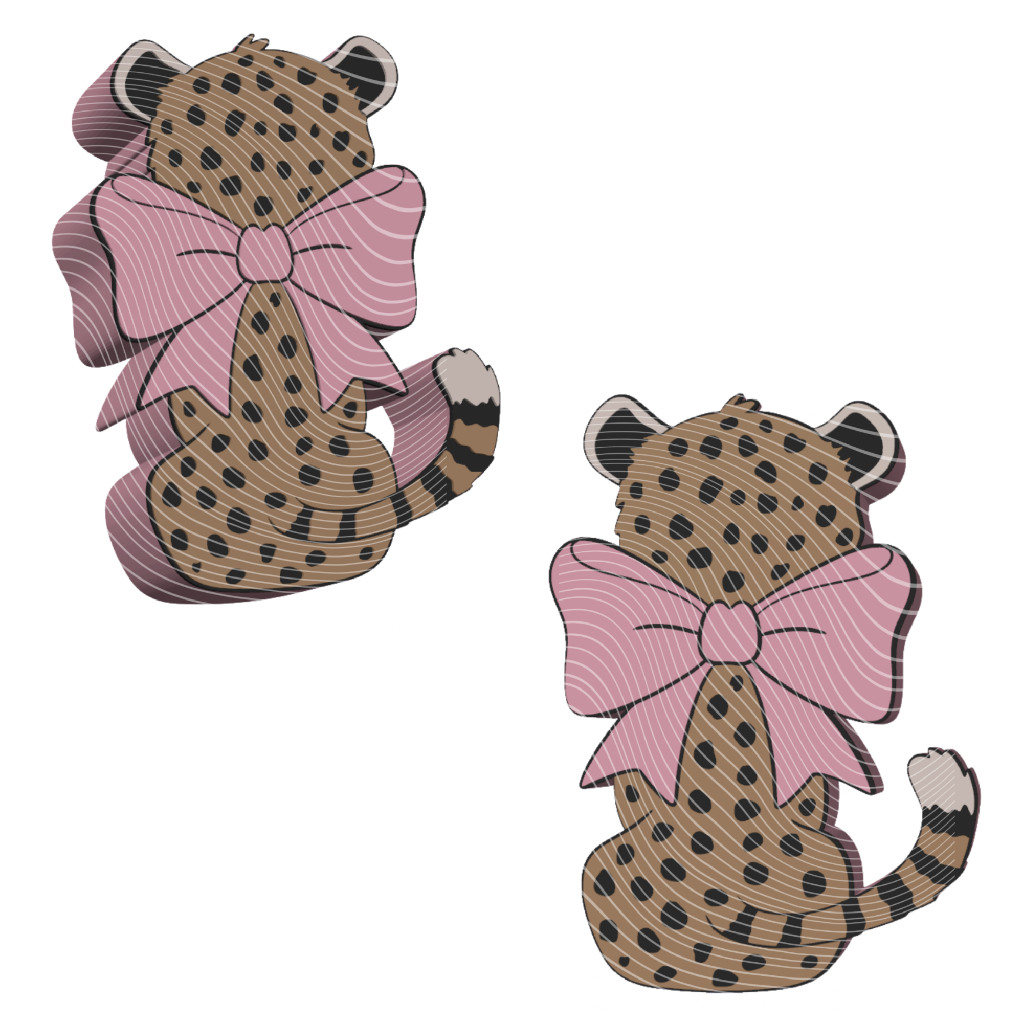 Cheetah Bow ( Pink & Red )