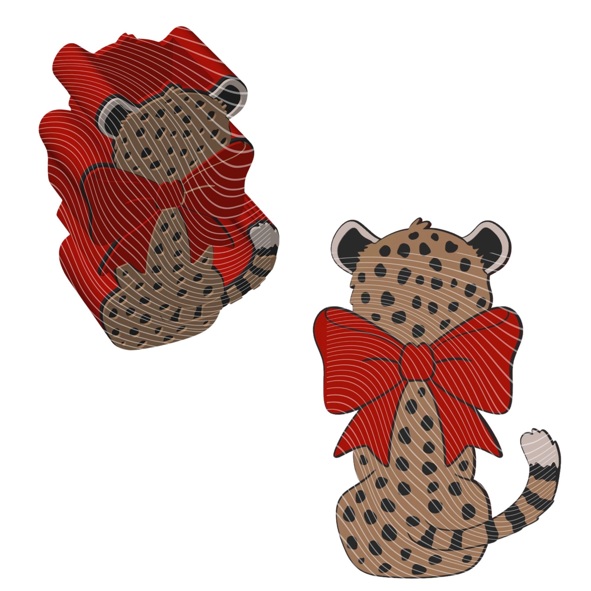 Cheetah Bow ( Pink & Red )